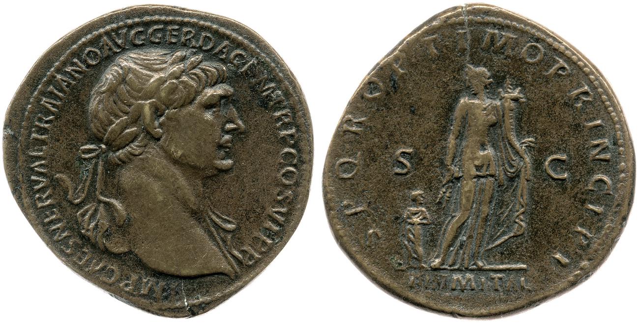 RIC II Trajan 604, аверс, bm