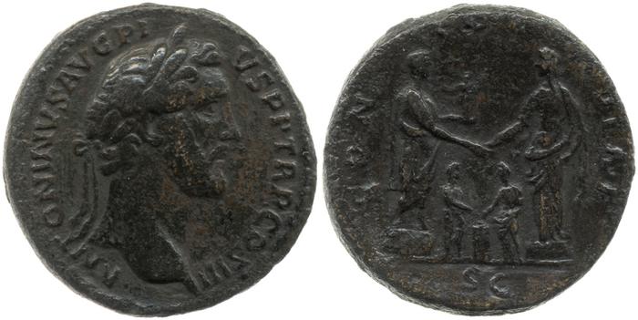 RIC III Antoninus Pius 601a, реверс, bm