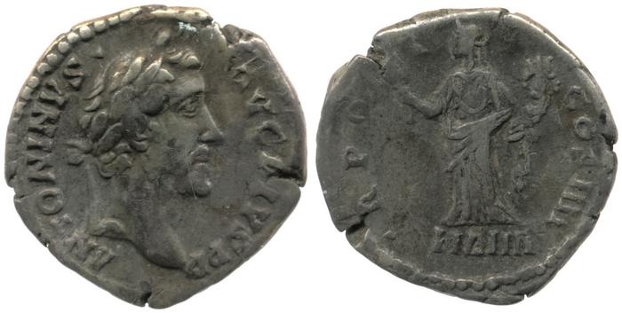 RIC III Antoninus Pius 155, реверс, bm