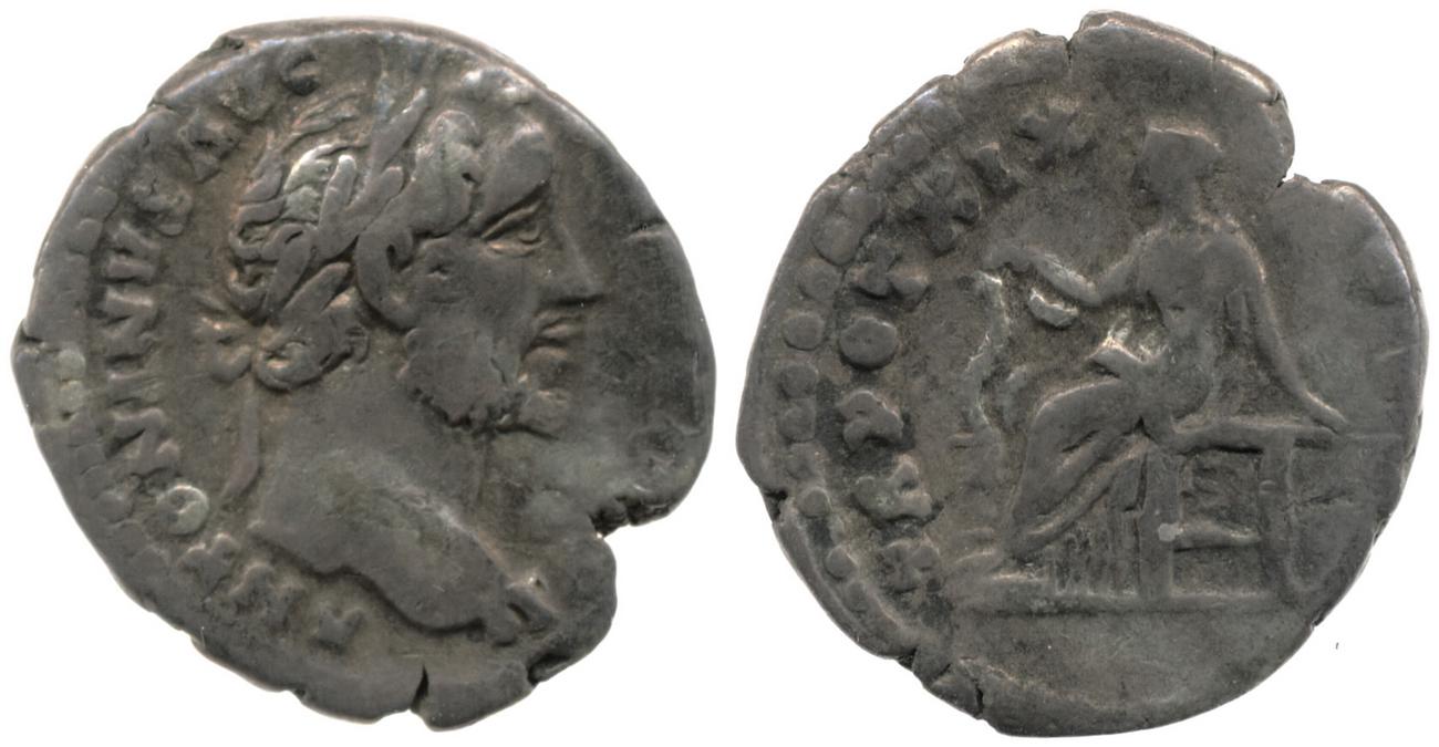 RIC III Antoninus Pius 254, аверс, bm