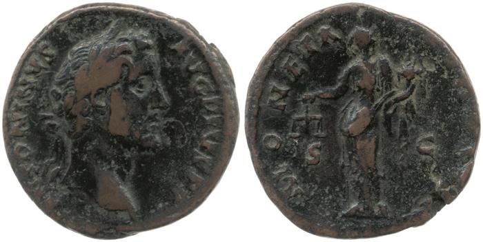 RIC III Antoninus Pius 561, реверс, bm