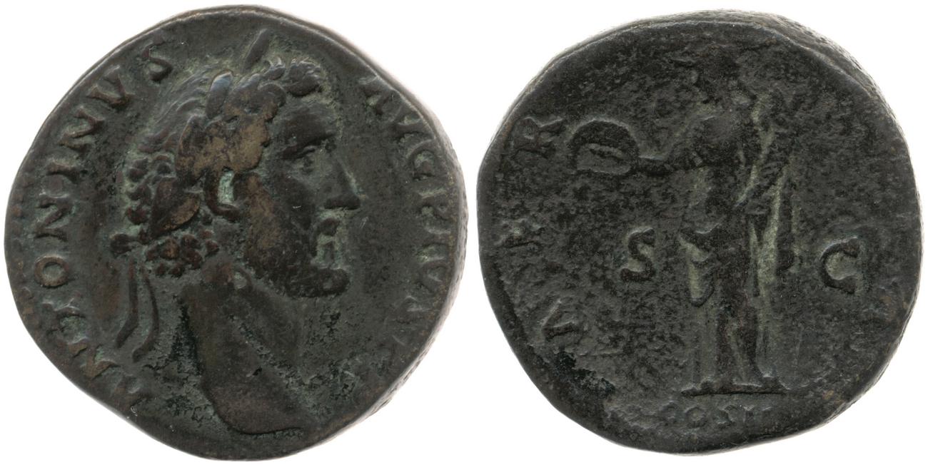 RIC III Antoninus Pius 574, аверс, bm