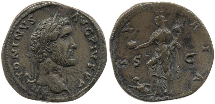 RIC III Antoninus Pius 590, реверс, bm
