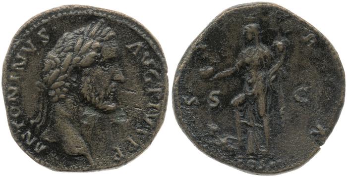 RIC III Antoninus Pius 590, реверс, bm