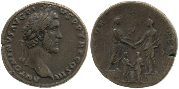 реверс RIC III Antoninus Pius 601a