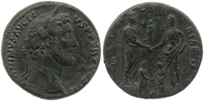 RIC III Antoninus Pius 601a, реверс, bm