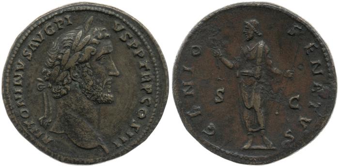 RIC III Antoninus Pius 605a, реверс, bm
