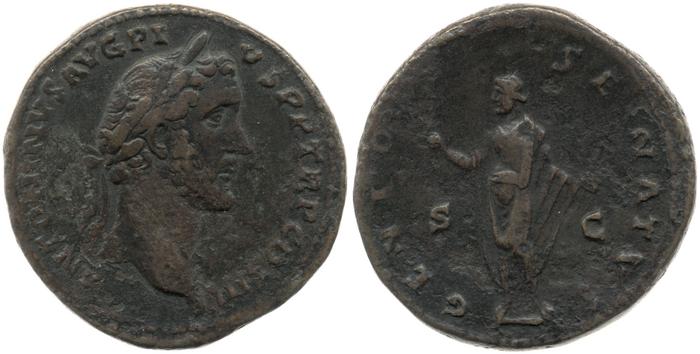 RIC III Antoninus Pius 605a, реверс, bm
