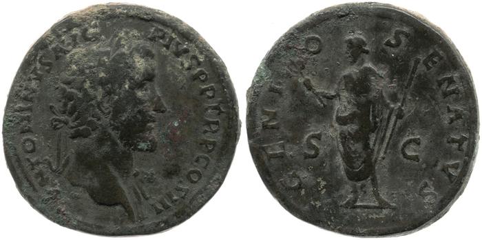 RIC III Antoninus Pius 605a, реверс, bm