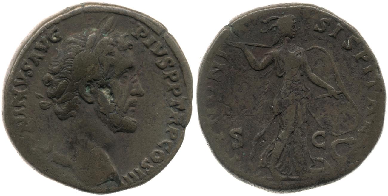 RIC III Antoninus Pius 608, аверс, bm