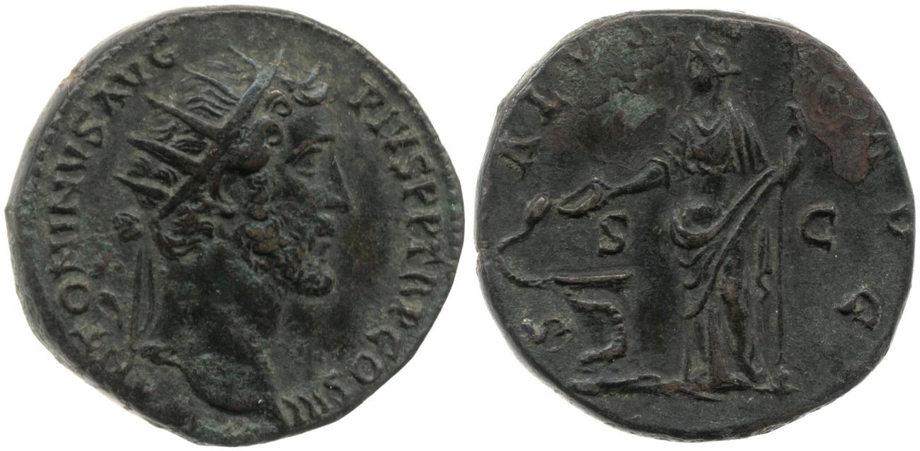 RIC III Antoninus Pius 668, аверс, bm
