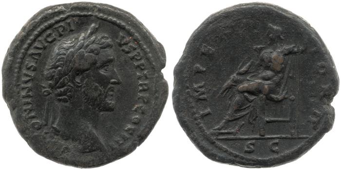 RIC III Antoninus Pius 727A, реверс, bm