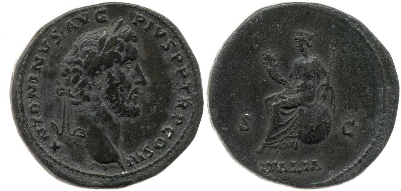 RIC III Antoninus Pius 746A, аверс, bm