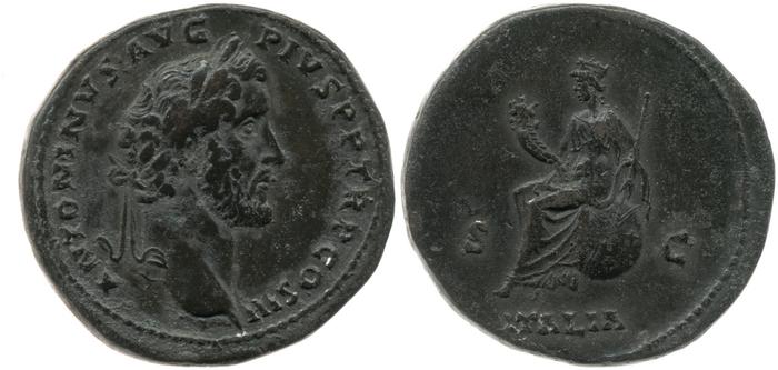 RIC III Antoninus Pius 746A, реверс, bm