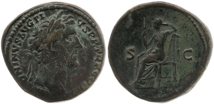 RIC III Antoninus Pius 782, реверс, bm