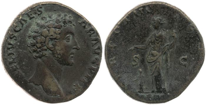 RIC III Antoninus Pius 1281A, реверс, bm