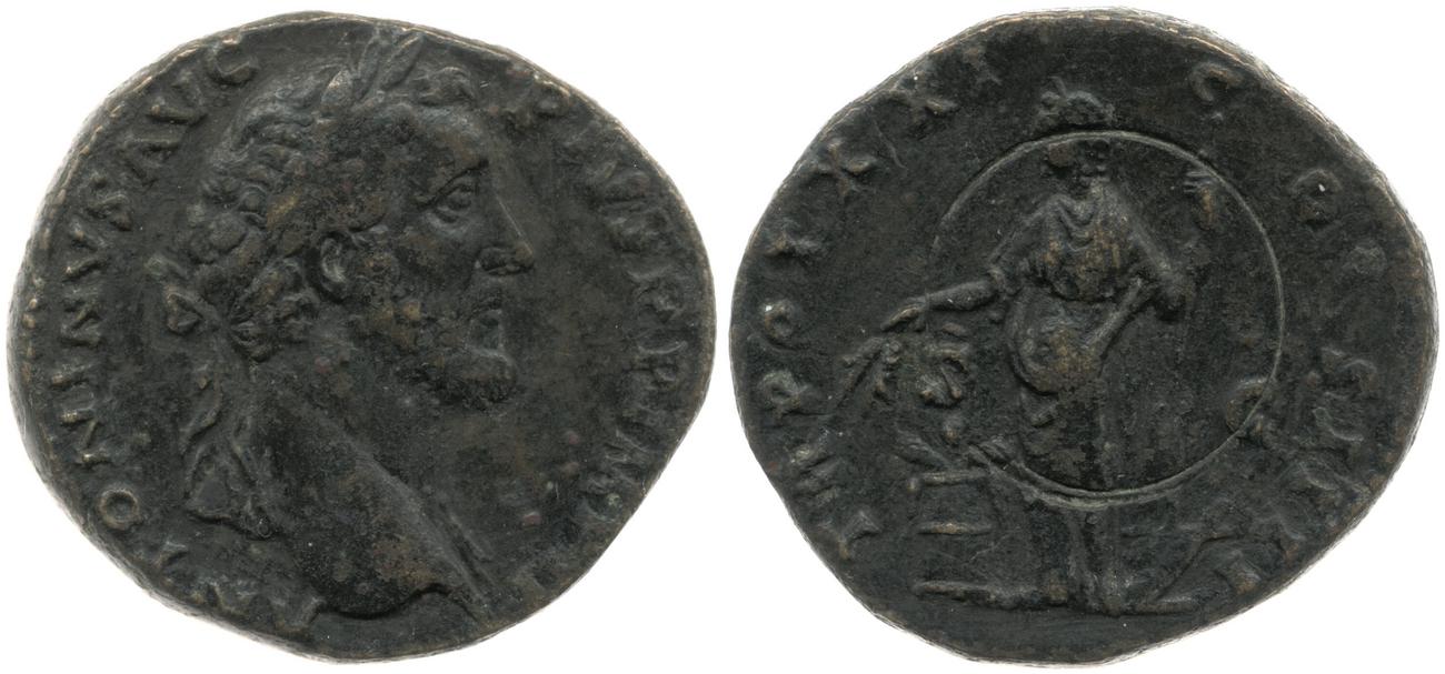 RIC III Antoninus Pius 981, аверс, bm