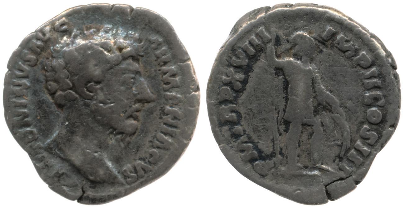 RIC III Marcus Aurelius 91, аверс, bm