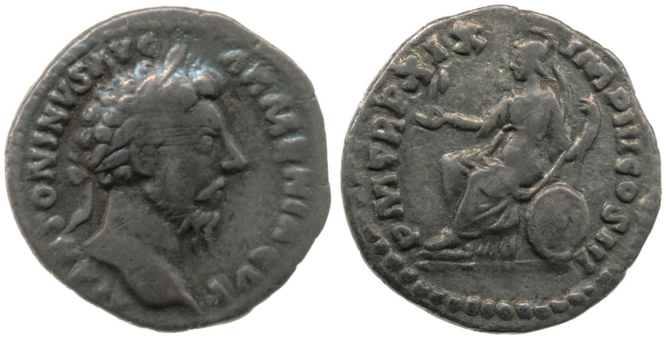 RIC III Marcus Aurelius 138, аверс, bm