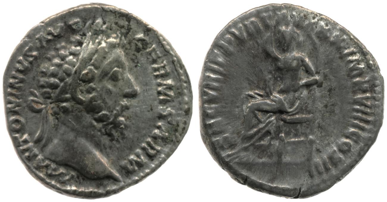 аверс RIC III Marcus Aurelius 348