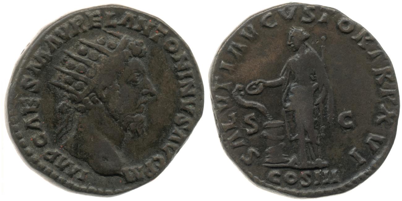 аверс RIC III Marcus Aurelius 839