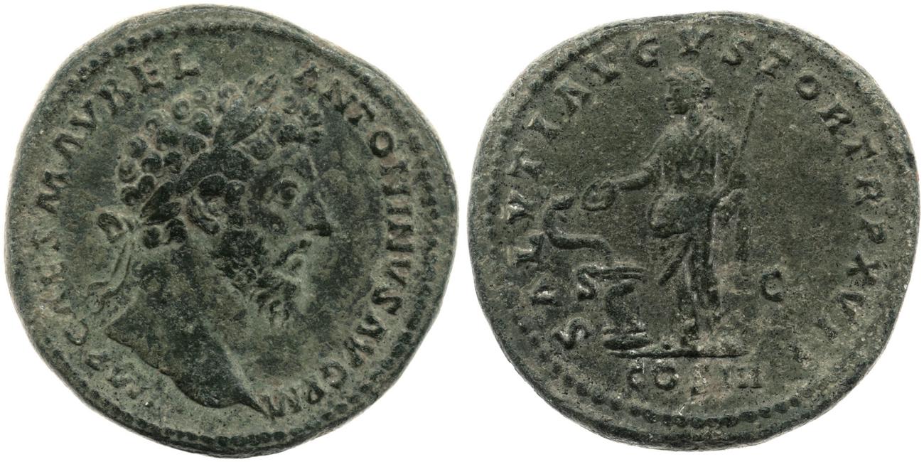 RIC III Marcus Aurelius 843, аверс, bm