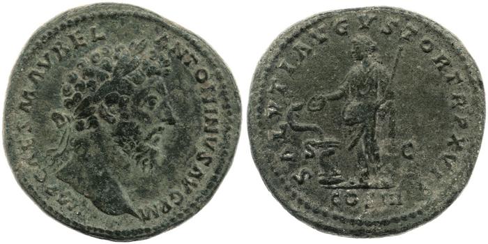 RIC III Marcus Aurelius 843, реверс, bm