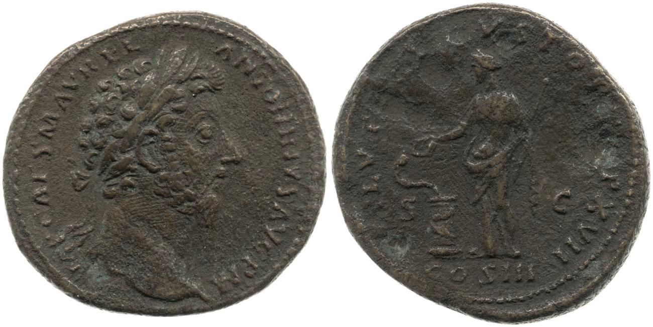 RIC III Marcus Aurelius 843, аверс, bm
