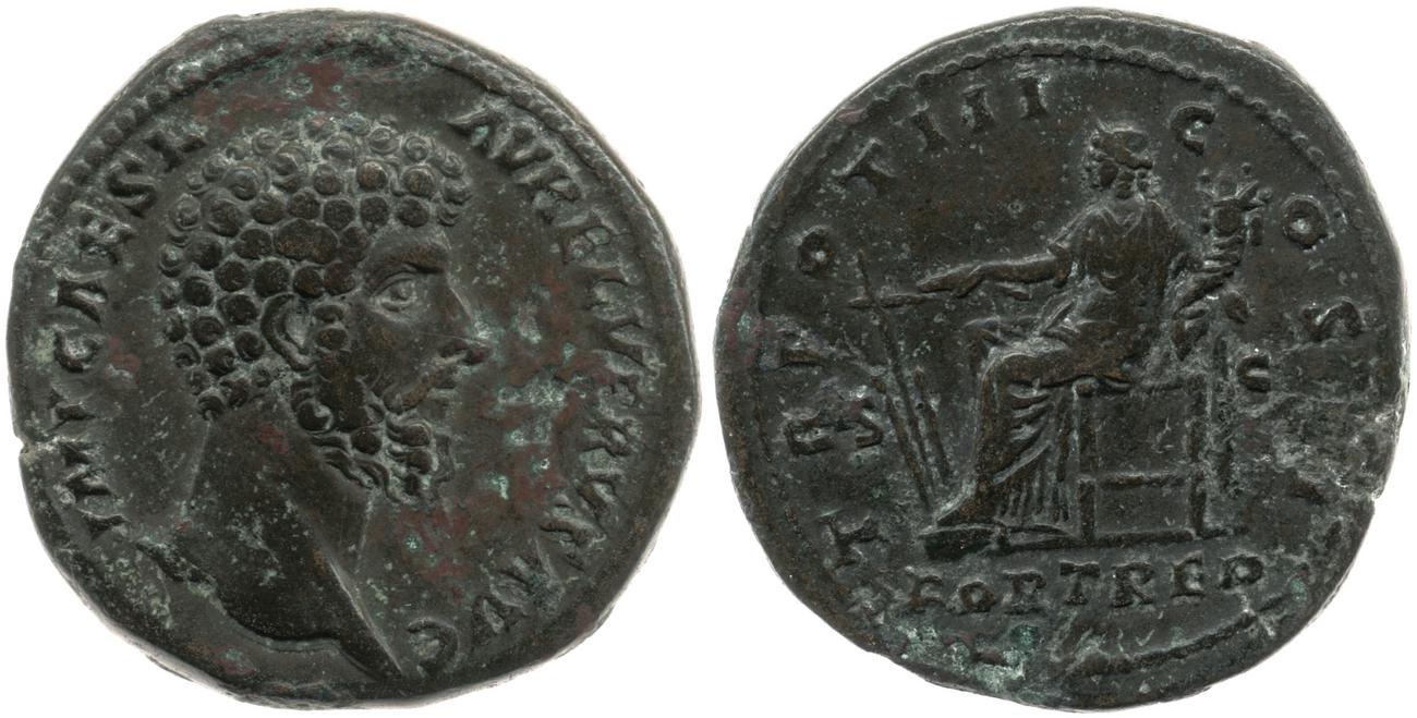 аверс RIC III Marcus Aurelius 1345
