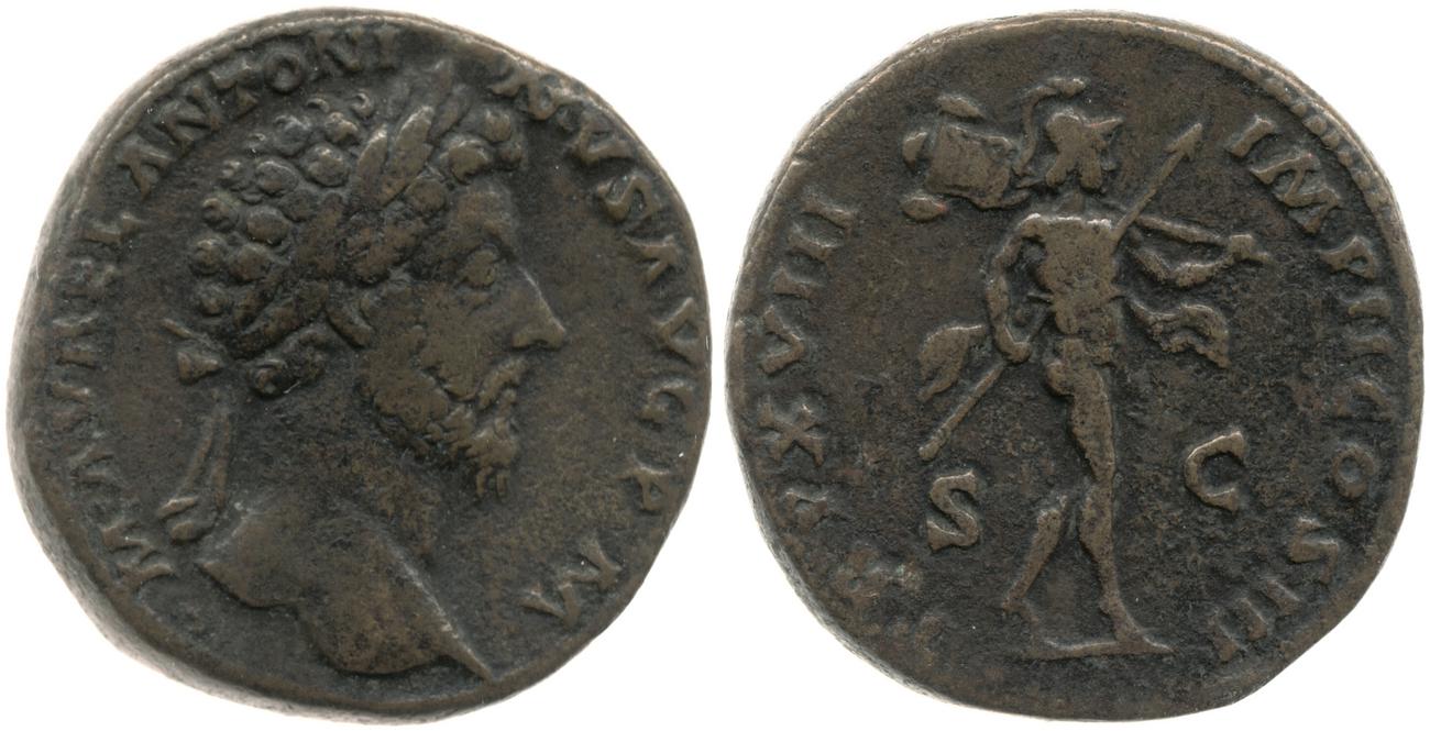 аверс RIC III Marcus Aurelius 854