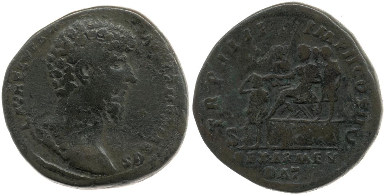 аверс RIC III Marcus Aurelius 1372