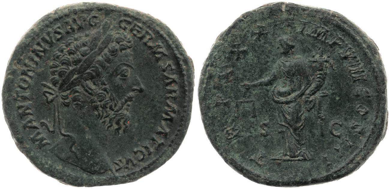 аверс RIC III Marcus Aurelius 1171