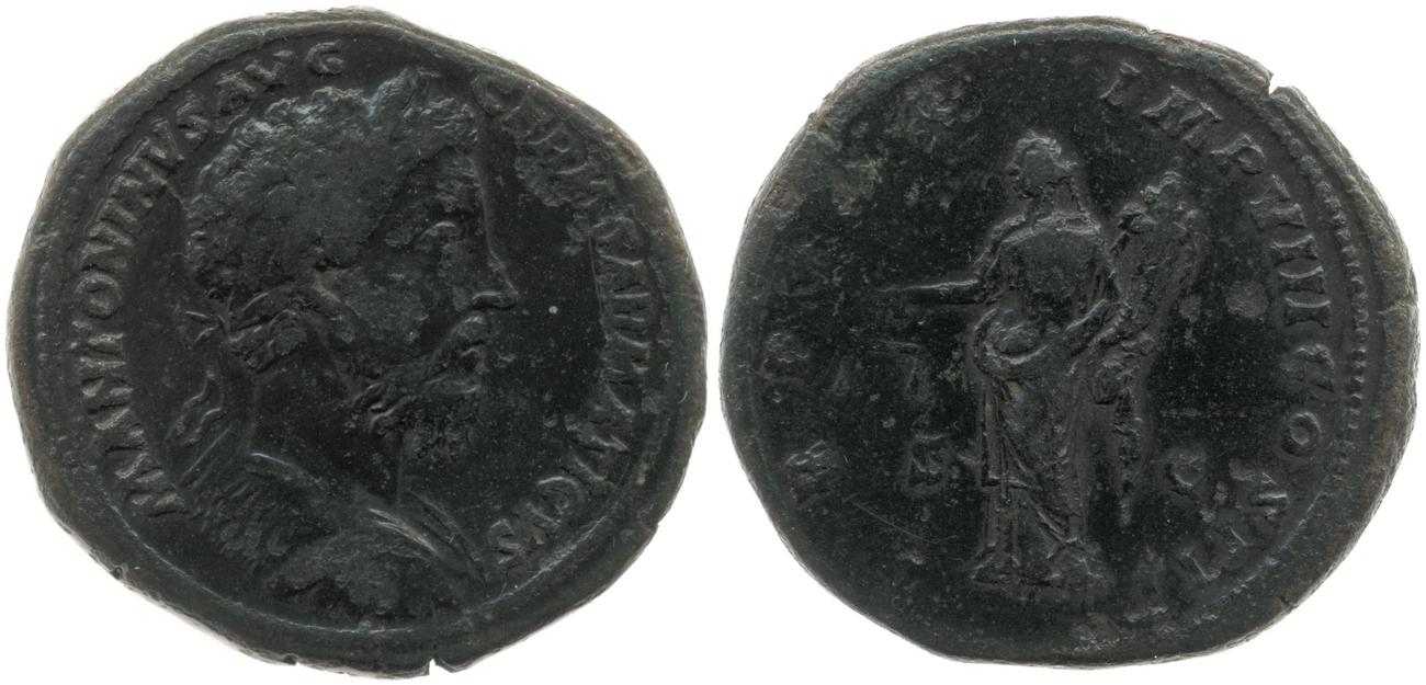 аверс RIC III Marcus Aurelius 1172