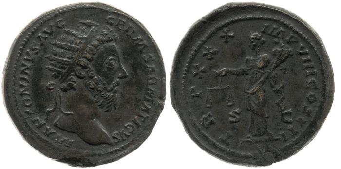 реверс RIC III Marcus Aurelius 1173