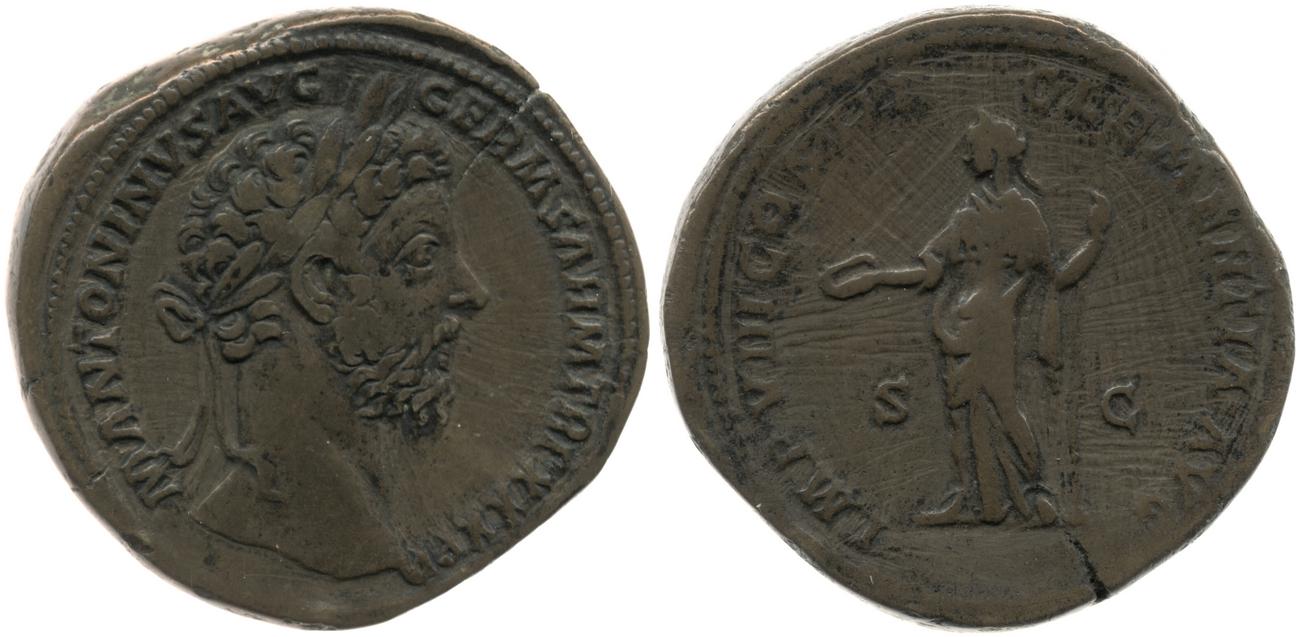RIC III Marcus Aurelius 1160, аверс, bm