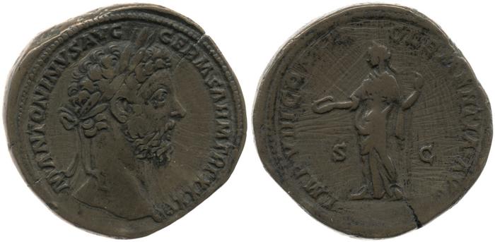 RIC III Marcus Aurelius 1160, реверс, bm