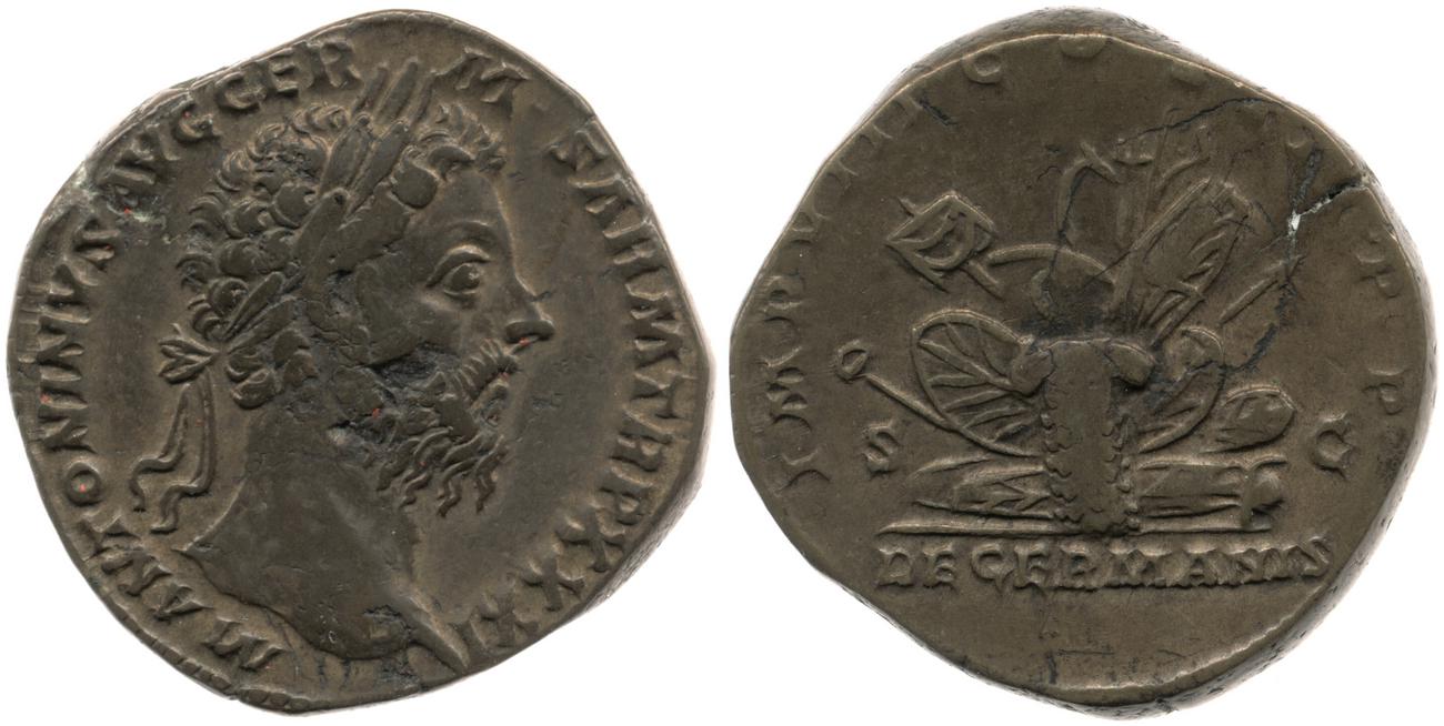 аверс RIC III Marcus Aurelius 1184