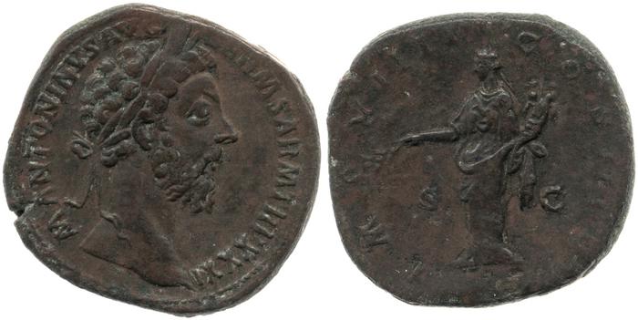реверс RIC III Marcus Aurelius 1215