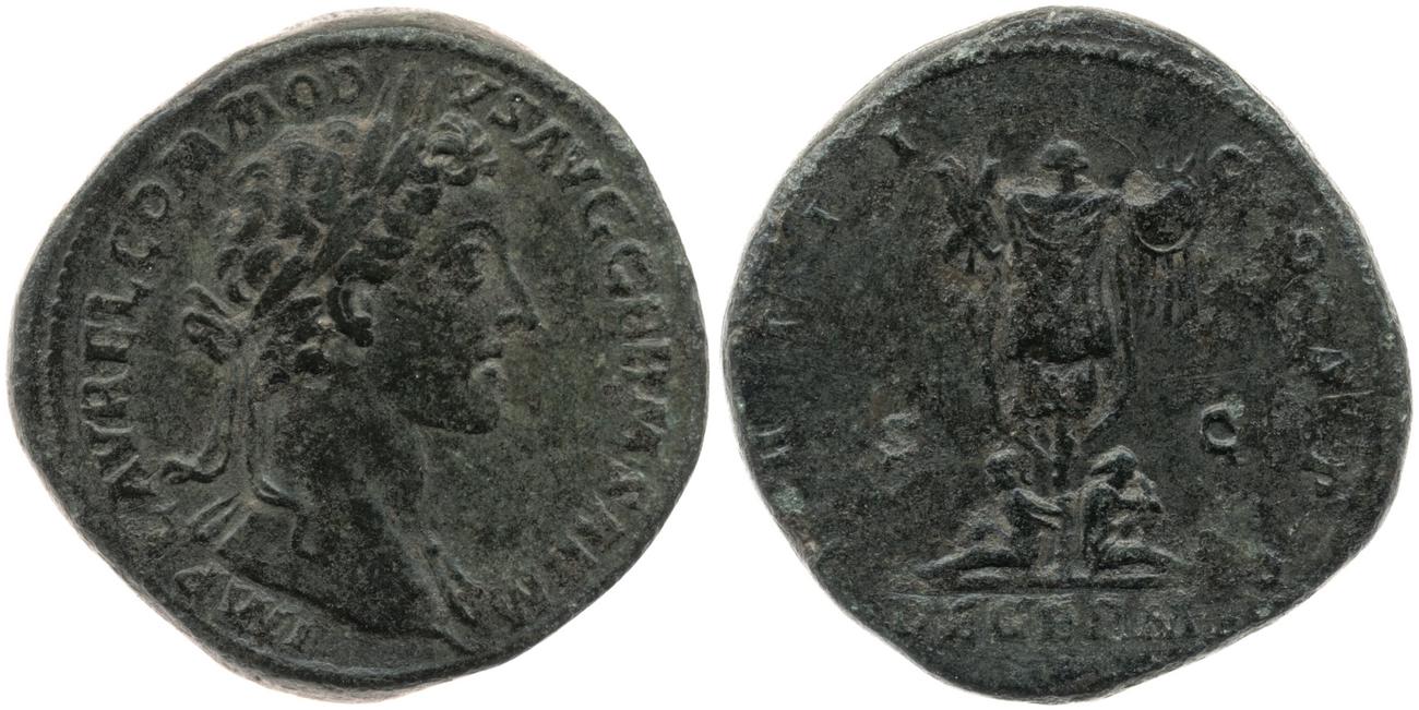 аверс RIC III Marcus Aurelius 1567