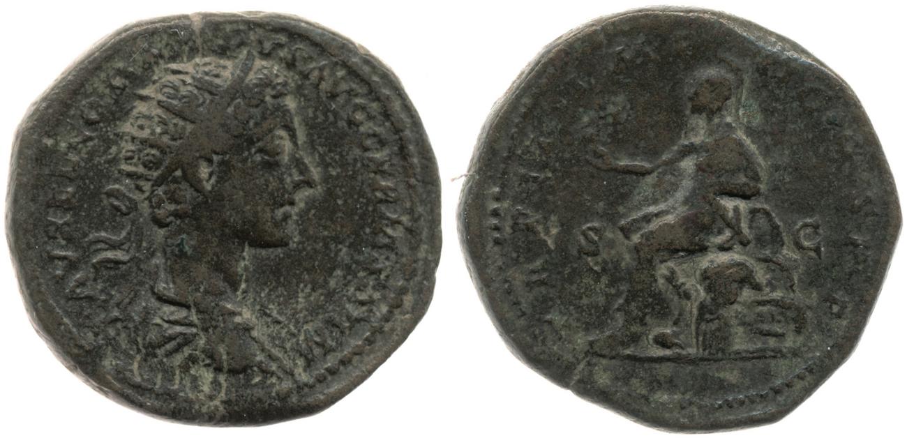 аверс RIC III Marcus Aurelius 1585