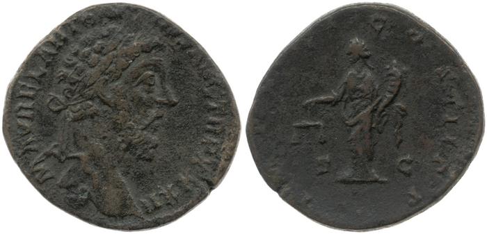 RIC III Marcus Aurelius 1230, реверс, bm