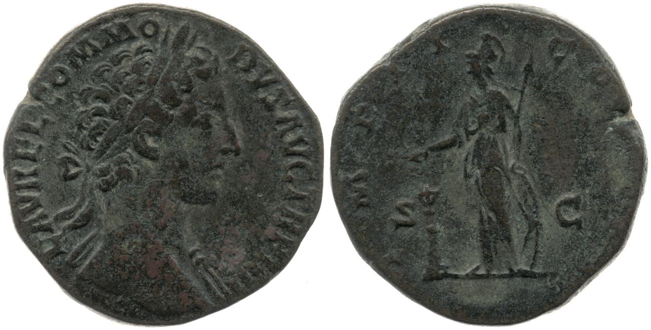 аверс RIC III Marcus Aurelius 1600