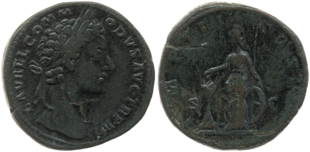 аверс RIC III Marcus Aurelius 1608