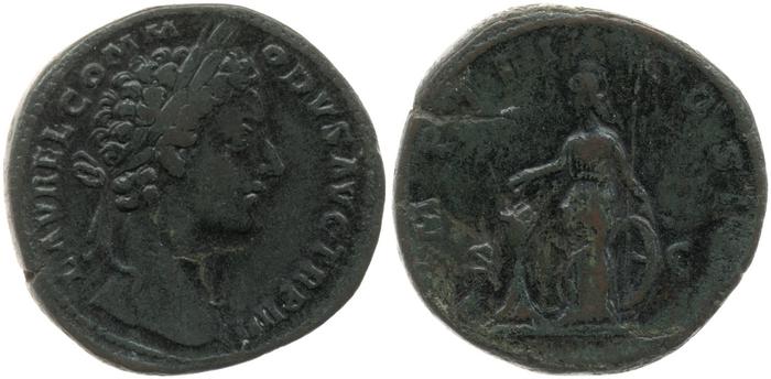 реверс RIC III Marcus Aurelius 1608
