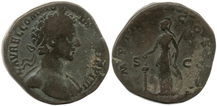 RIC III Marcus Aurelius 1608, реверс, bm