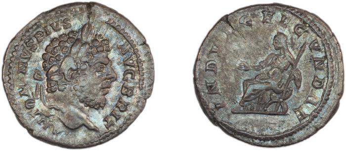 RIC IV Caracalla 214, реверс, bm