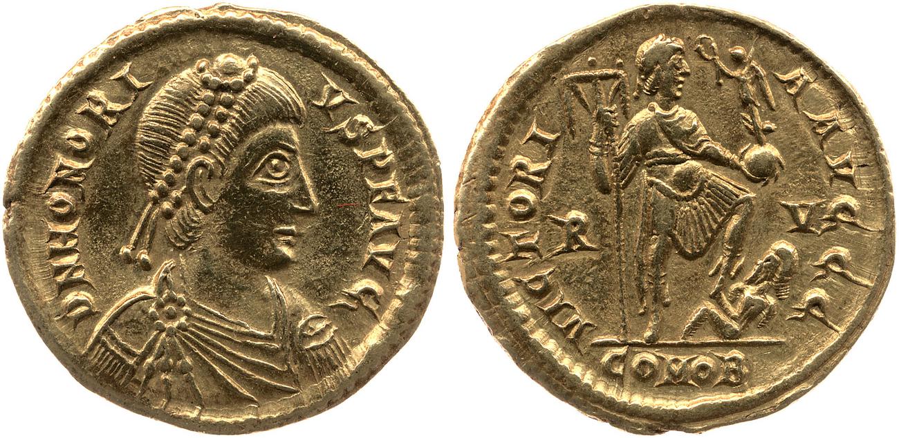 RIC X Honorius 1328, аверс, bm