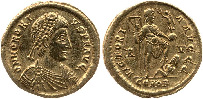 RIC X Honorius 1328, реверс, bm