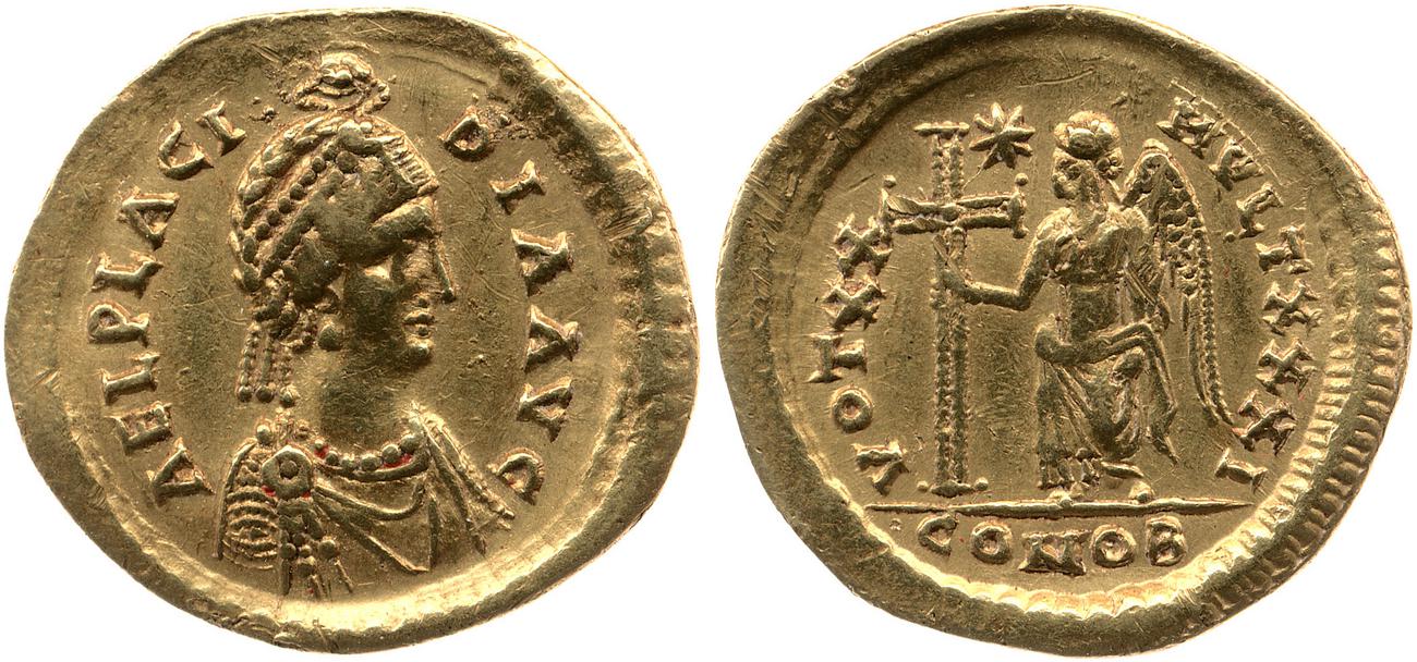 RIC X Theodosius II (East) 230, аверс, bm