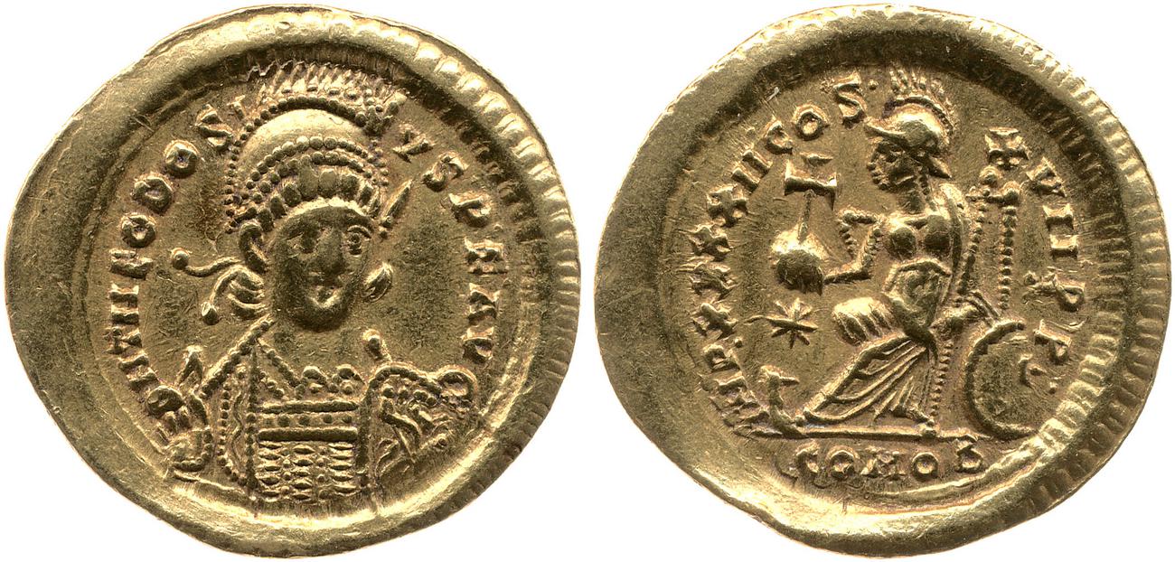 аверс RIC X Theodosius II (East) 293